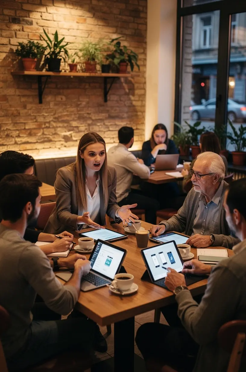 Tehnician instalând un senzor de mediu în spațiul public pentru colectarea datelor despre calitatea aerului.