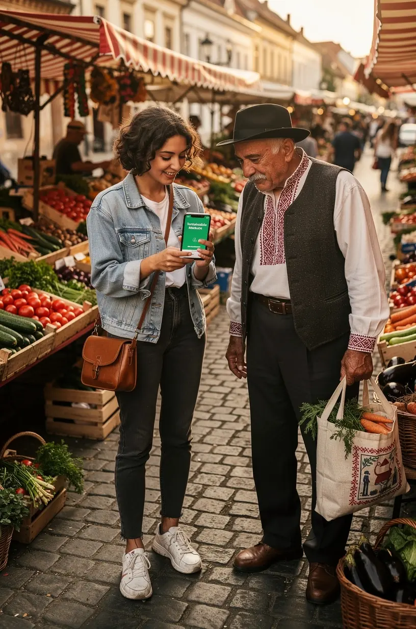 Panou explicativ despre utilizarea tehnologiilor verzi pentru reducerea poluării în cartiere urbane.